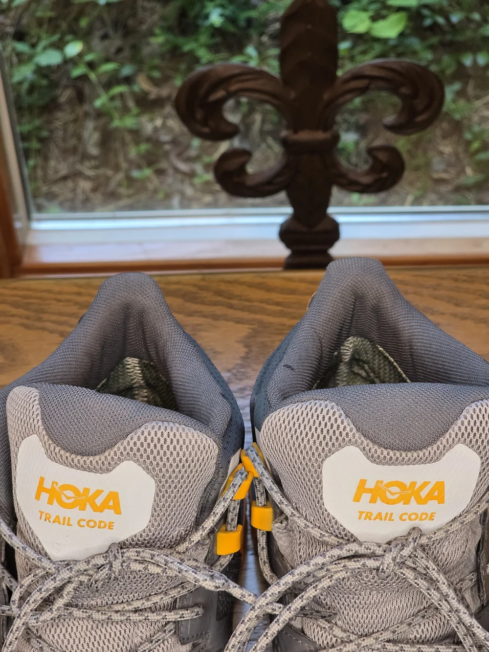 Hoka Men's Gray and Orange Trail Boots Sz 10